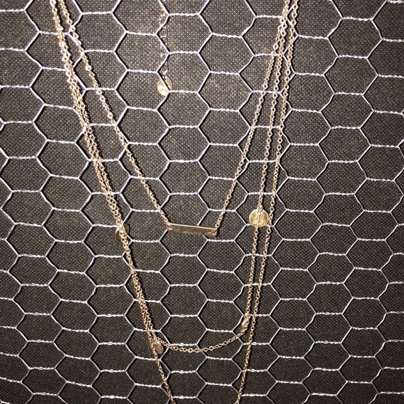 Triple Strand Gold Necklace - Picture 1 of 3